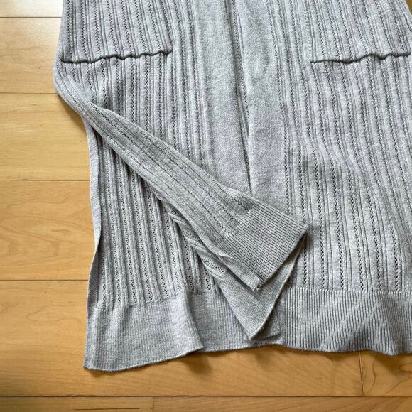 Sky and Sparrow Long Ribbed Duster Cardigan Sweater Medium Lightweight Casual - Picture 9 of 9